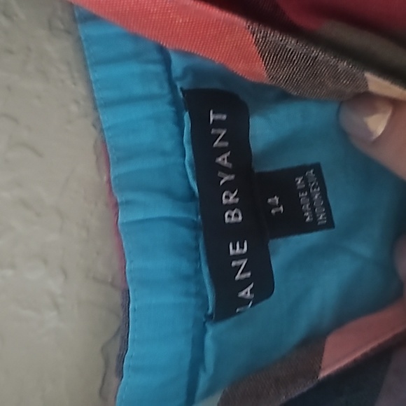 Lane bryant plaid multicolor faux wrap dress - Picture 5 of 8